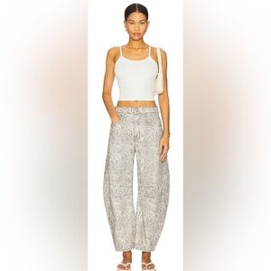 We The Free Good Luck Printed Barrel Jeans in Snake Combo